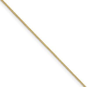 0.9mm 18k Yellow Gold Classic Box Chain Necklace, 24 Inch